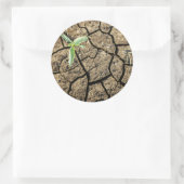 zaaigoed op aarde ronde sticker (Tas)