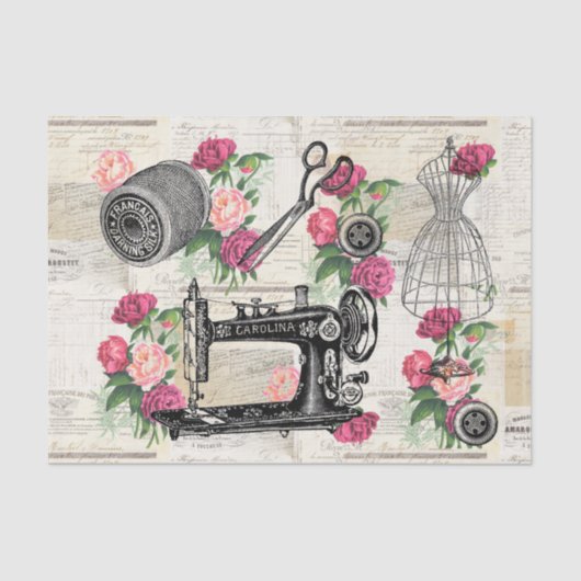  zaaigoed rozen Frans plakpapier Tissuepapier (Voorkant)