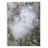 Zaaigoed van milroos en spiraalvormige zijde notitieboek (Voorkant)