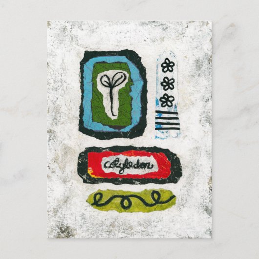 Zaailende Cotyledon Briefkaart - Abstracte kunst (Voorkant)