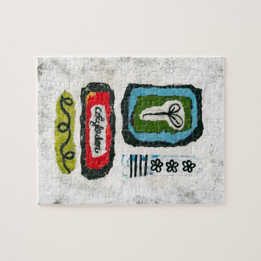 Zaailende katoenen legpuzzel - Abstracte kunst (Horizontaal)