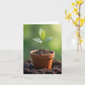 Zaailingen in terracotta pot notenkaart kaart (Gele Bloem)