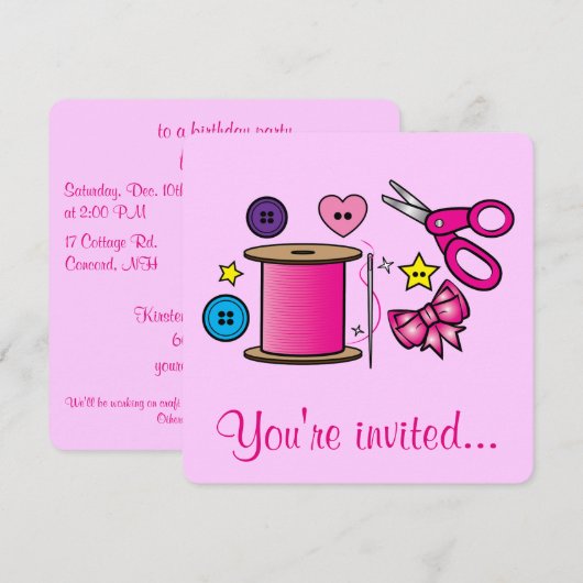 Zaaivaartuigen Birthday Party Kaart (Voorkant / Achterkant)