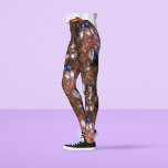 Zaaizaad Leggings<br><div class="desc">Originele digitale kunst,  feeënzaad,  roze harten,  veren en bubbels op tinten inkt.</div>