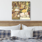 Zaal bloemen van Childe Hassam,  Kunst Canvas Afdruk (Insitu (Slaapkamer))