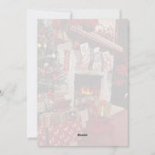 Zaal met steenhaard, kerstinstelling feestdagenkaart (Achterkant)