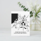 Zaal niet goed bekabeld? briefkaart (Staand voorkant)