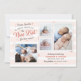 Zaal op de Nice List Twin Birth Announding Feestdagenkaart