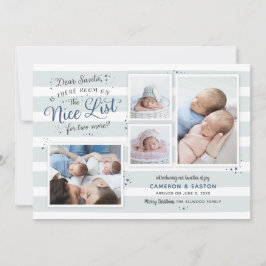 Zaal op de Nice List Twin Birth Announding Feestdagenkaart