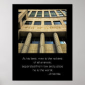 Zaal van justitie Aristoteles Quote Poster (Voorkant)