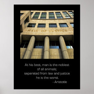 Zaal van justitie Aristoteles Quote Poster