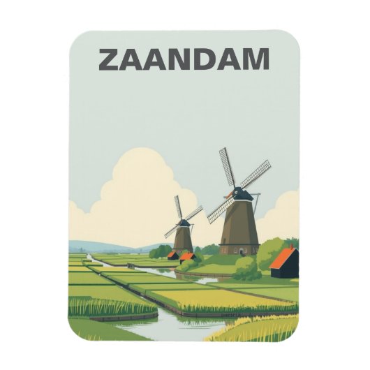 Zaandam Nederland Windmolens Reizen Magneet (Verticaal)