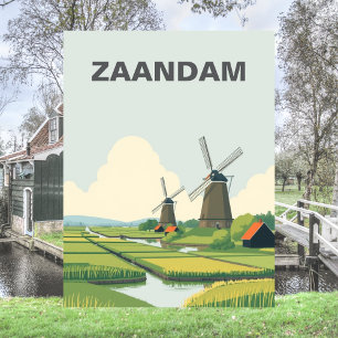 Zaandam, Nederland Windmolens Travel  Briefkaart