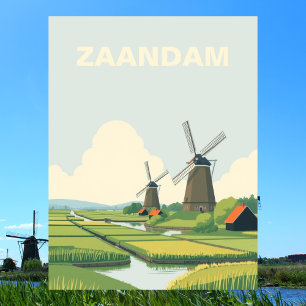 Zaandam, Nederland Windmolens Travel  Briefkaart
