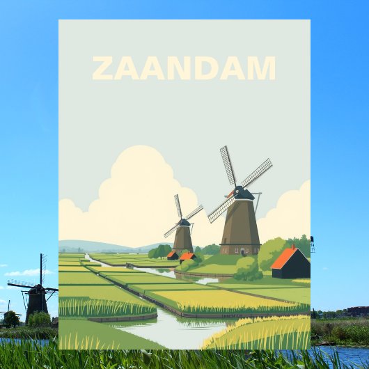 Zaandam, Nederland Windmolens Travel  Briefkaart