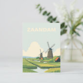 Zaandam, Nederland Windmolens Travel  Briefkaart (Staand voorkant)