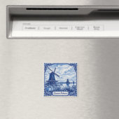 Zaanse Schans Delft Blue style magnet (Insitu (Vaatwasser))