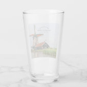 Zaanse Schans Molen Aquarel Nederlands Erfgoed Glas (Achterkant)