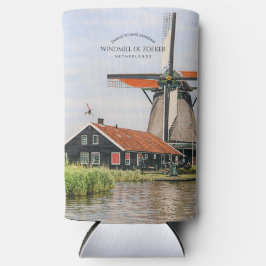 Zaanse Schans Molen Aquarel Nederlands Erfgoed Seltzer Blikjeskoeler