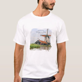 Zaanse Schans Molen Aquarel Nederlands Erfgoed T-shirt