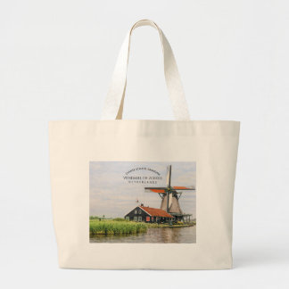   Zaanse Schans Windmill Watercolor Dutch Grote Tote Bag