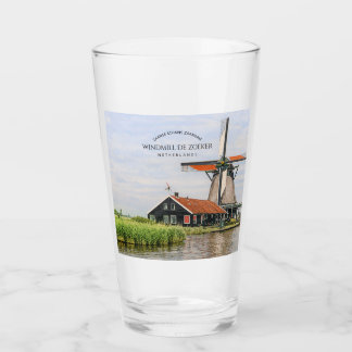 Zaanse Schans Windmill Watercolor Dutch Heritage Glas
