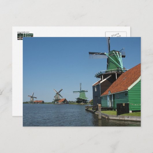 Zaanse Schans Windmills in Nederland Briefkaart (Voorkant / Achterkant)