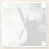 Zaanse Schans windmolens Glazen Onderzetter (Achterkant)