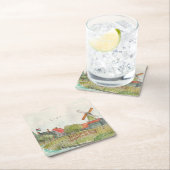 Zaanse Schans Zaandam Netherlands Waterverf Poste Kartonnen Onderzetters (Insitu)