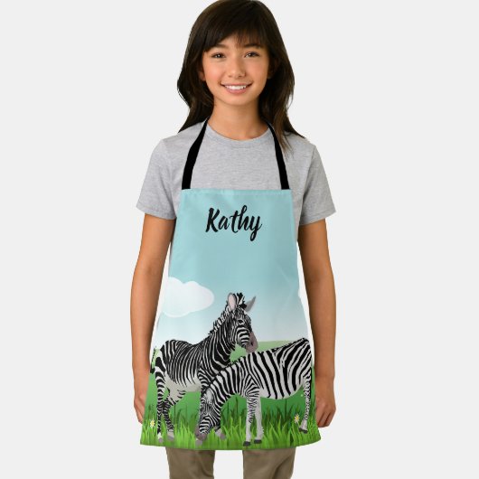 Zabra's personaliseren Afdrukken over Kinderen Schort (Insitu)
