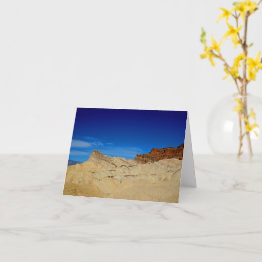 Zabriskie Point, Death Valley Note Card Kaart (Gele Bloem)
