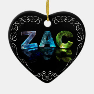 Zac - De naam Zac in 3D-lichten (foto) Keramisch Ornament