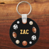 Zac World of Sports Sleutelhanger - zwart (Voorkant)