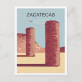 Zacatecas Mexico Art Vintage Travel Illustratie Briefkaart (Voorkant)