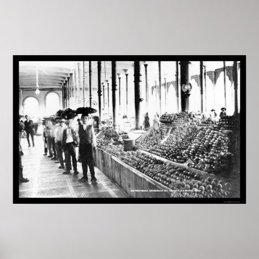 Zacatecas, Mexico Food Market 1904 Poster (Voorkant)