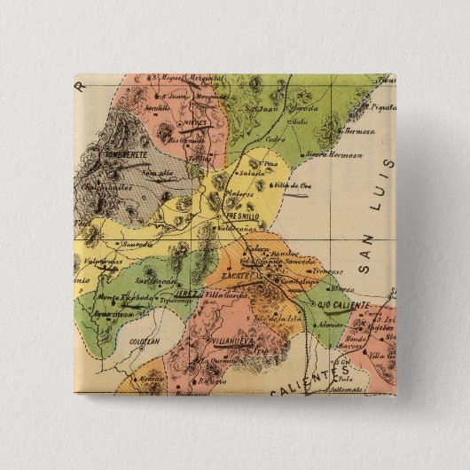 Zacatecas, Mexico Vierkante Button 5,1 Cm (Voorkant)