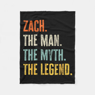 Zach de, man mythe legende, Grappige naam Zach Fleece Deken