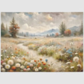 Zach Landschapsdecoupage van Wilde Bloemen Vallei Tissuepapier (Voorkant)