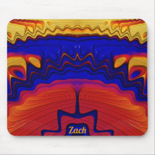 ZACH ~ Zany Hot Yellow, Red, Sinaasappel en Blue Muismat