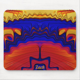 ZACH ~ Zany Hot Yellow, Red, Sinaasappel en Blue Muismat