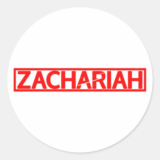 Zachariah Stamp Ronde Sticker (Voorkant)