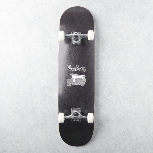 Zachary Name With A Fire Truck, Sticker (Skateboard)