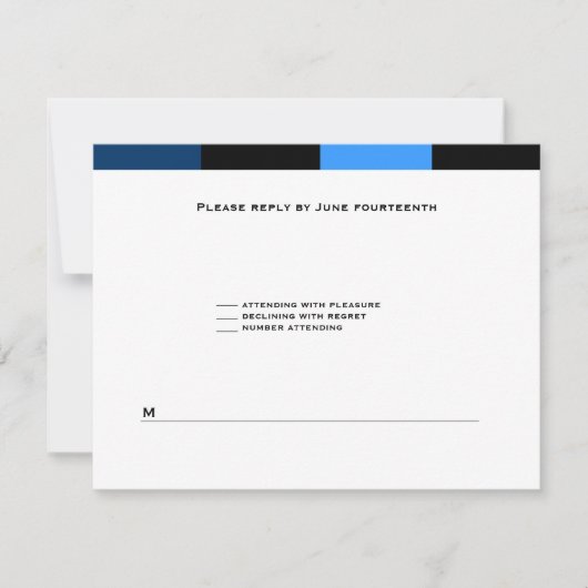 Zachary Royal Blue Navy Blue RSVP-kaart RSVP Kaartje (Voorkant)