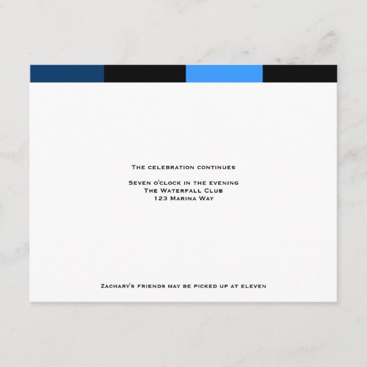 Zachary Royal Navy Blue Reception Card Informatiekaartje (Voorkant)