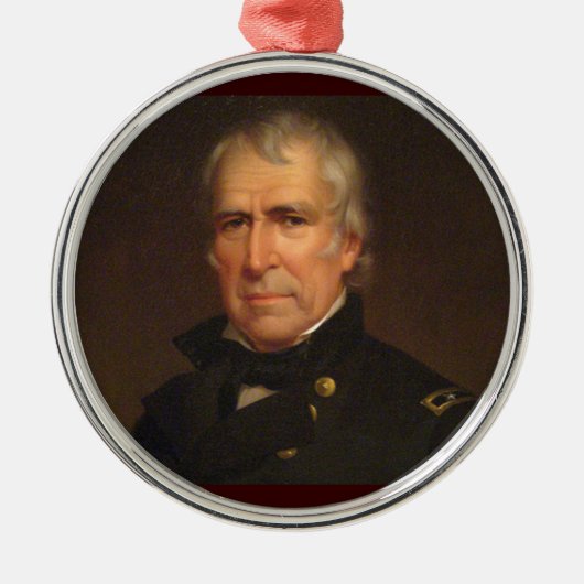 Zachary Taylor 12e President Metalen Ornament (Voorkant)