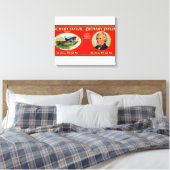 Zachary Taylor Brand Salmon Label Canvas Afdruk (Insitu (Slaapkamer))