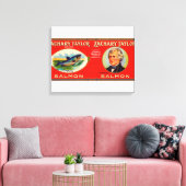 Zachary Taylor Brand Salmon Label Canvas Afdruk (Insitu (Woonkamer))