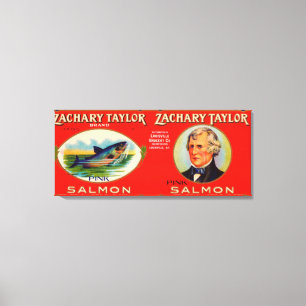 Zachary Taylor Brand Salmon Label Canvas Afdruk