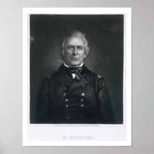 Zachary Taylor, gegraveerd na een dagerrotype door Poster