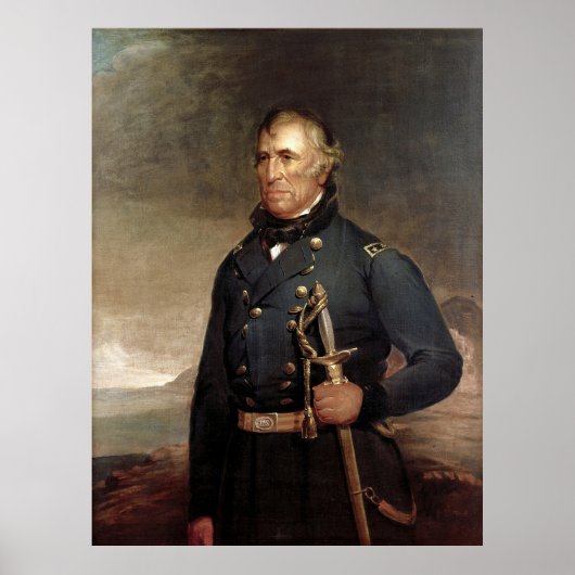 ZACHARY TAYLOR Portret van Joseph Henry Struik Pri Poster (Voorkant)
